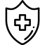 Schild mit medizinischem kreuz
