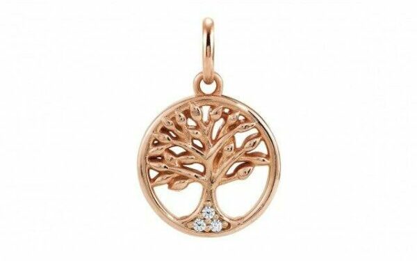 lebensbaum in rosegold mit diamanten